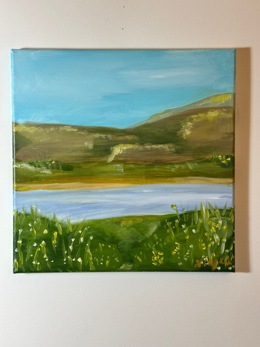 OOAK Original Acrylic Painting Landscape 12X12 inches